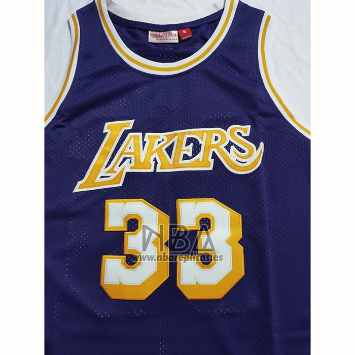 Camiseta Los Angeles Lakers Kareem Abdul-Jabbar NO 33 Mitchell & Ness 1983-84 Violeta